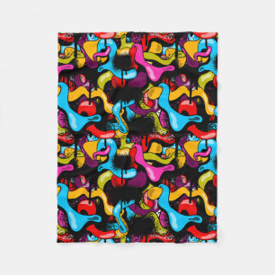 Couverture Polaire Graffiti Hip Hop Street Art néon coloré
