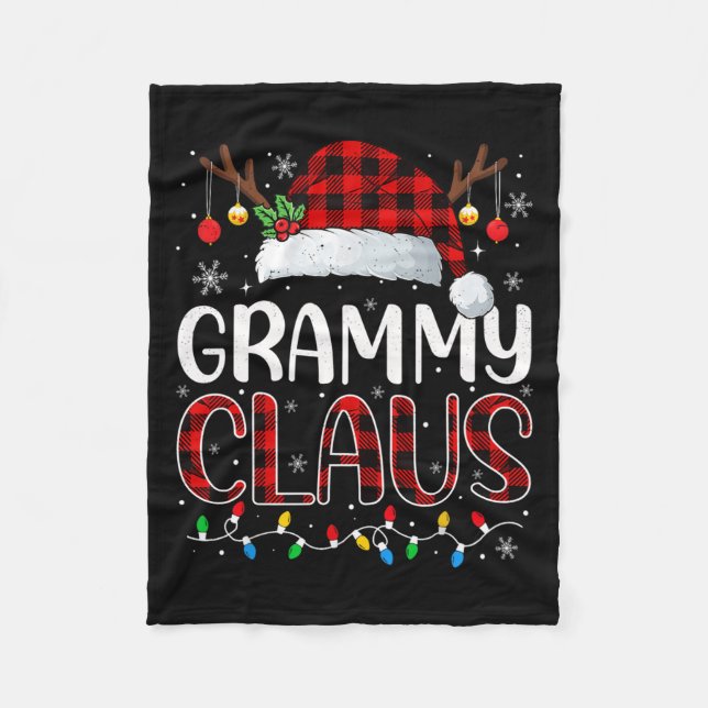Couverture Polaire Grammy Claus Christmas Lights Pajama Family Matchi (Devant)