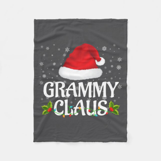 Couverture Polaire Grammy Claus Christmas Lights Santa Pajama Family  (Devant)