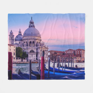 Couverture Polaire Grand Canal avec gondoles et église à Venise