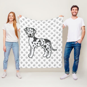 Couverture Polaire Grand Danois Arlequin Chien de Dessin Animé Mignon