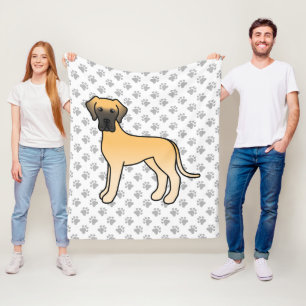 Couverture Polaire Grand Danois Fauve Chien de Dessin Animé Mignon & 