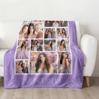 Couverture Polaire Grand Lavande 14 Photo Keepsaké Quinceañera