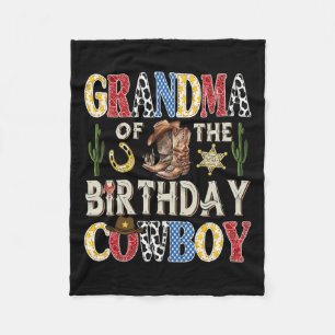 Couverture Polaire Grand-Mère De L'Anniversaire Cowboy Rodeo Western