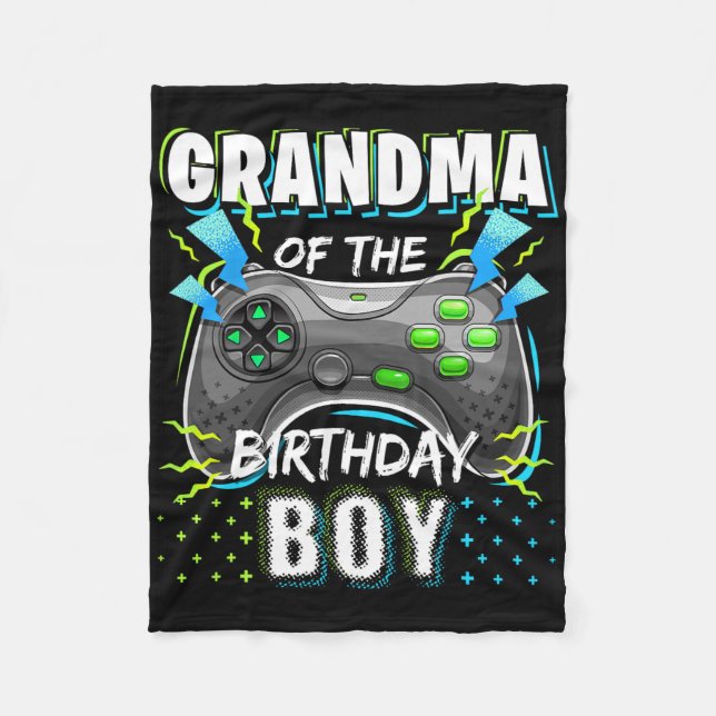 Couverture Polaire Grand-Mère De L'Anniversaire Garçon Matching Vidéo (Devant)