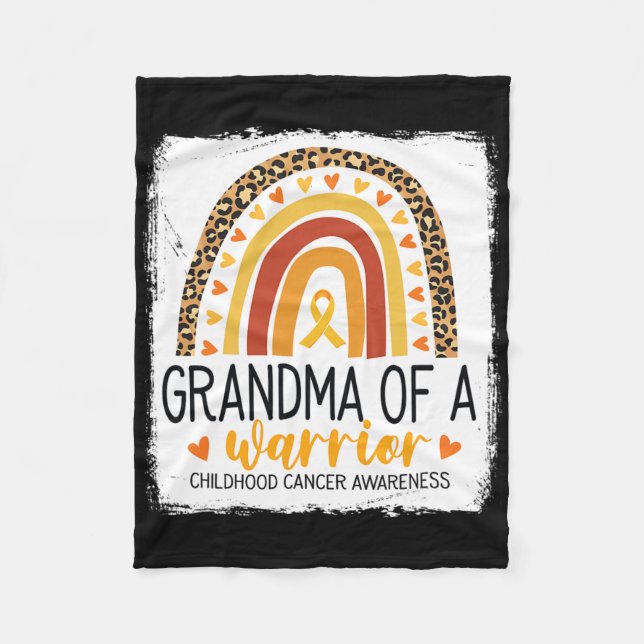 Couverture Polaire Grand-mère d'un guerrier Cancer de l'enfance Leopa (Devant)