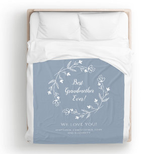 Couverture Polaire Grand-mère Famille Keepsaké Grand-enfants Dusty Bl