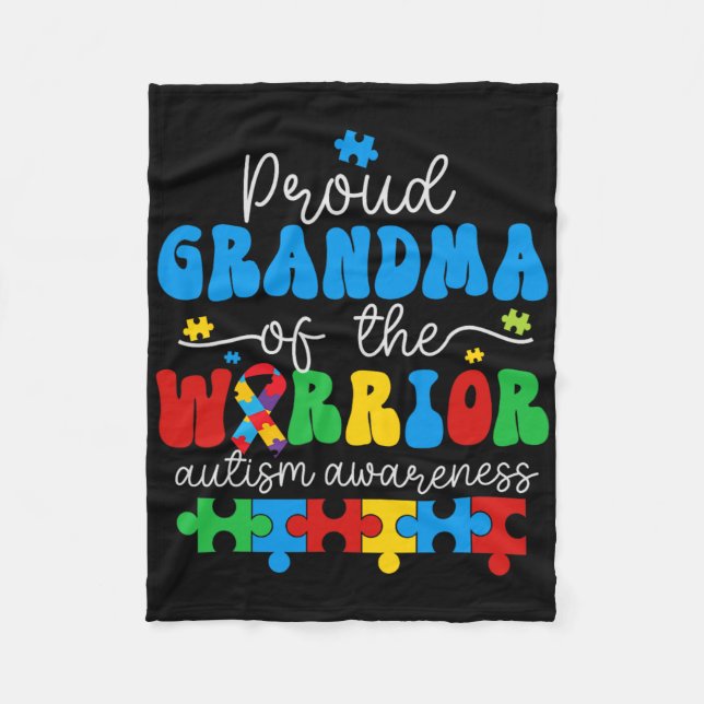 Couverture Polaire Grand-Mère Fière D'Un Puzzle De Sensibilisation su (Devant)