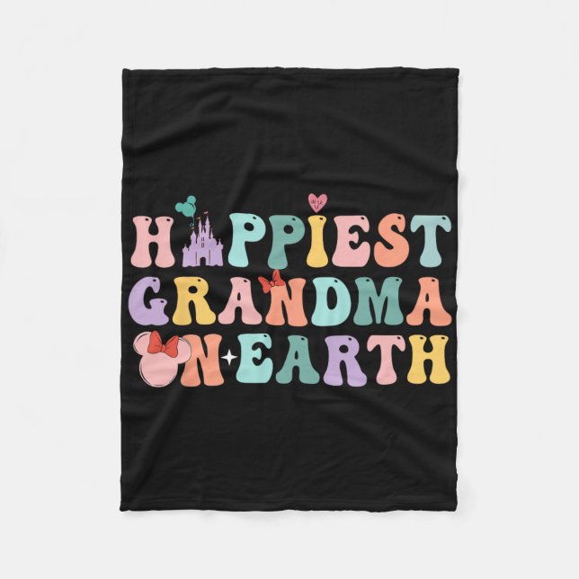 Couverture Polaire Grand-mère la plus heureuse sur Terre Fête Super d (Devant)