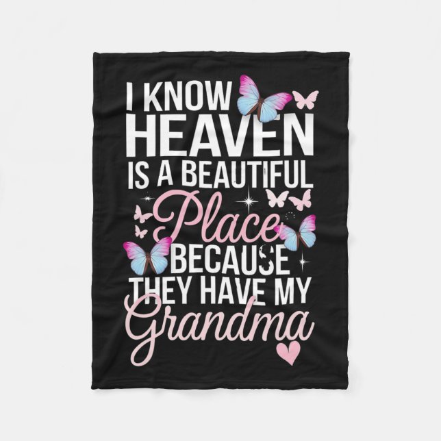 Couverture Polaire Grand-mère, mon ange gardien au paradis (Devant)