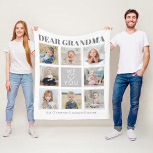 Couverture Polaire Grand-mère personnalisée moderne We Love You 8-P