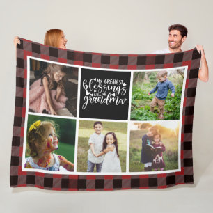Couverture Polaire Grand-mère Photo Collage Plaid