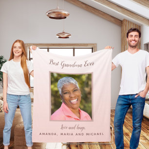 Couverture Polaire Grand-mère rose photo