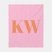 Grand monogramme personnalisé rose orange