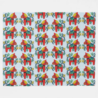 Couverture Polaire Grand motif de Scandinave de cheval suédois de