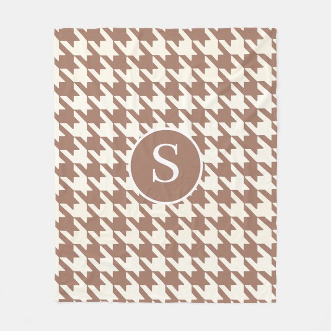 Couverture Polaire Grand Motif Mocha Mousse et blanc (Devant)