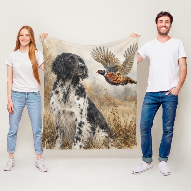 Couverture Polaire Grand Münsterländer avec Faisan (En situation)