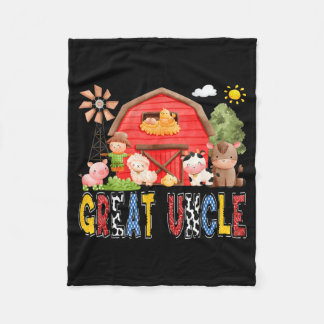 Couverture Polaire Grand Oncle Ferme de Vache Rouge Garçon d'Annivers