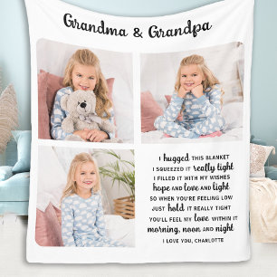 Couverture Polaire Grand-parents Citer Collage de photos