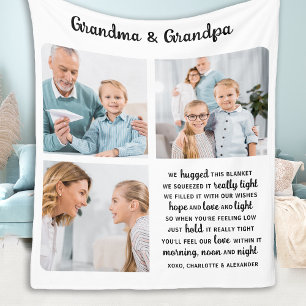 Couverture Polaire Grand-parents personnalisés Citer Collage Photo