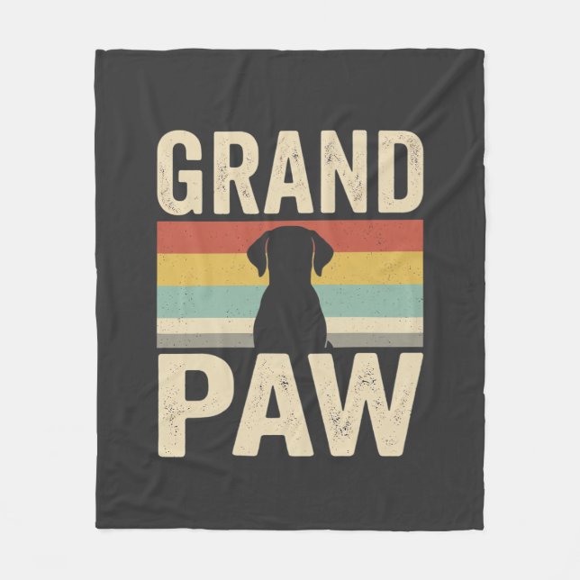 Couverture Polaire Grand Paw Chien Vintage Rétro (Devant)