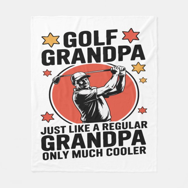 Couverture Polaire Grand-père de golf comme un grand-père régulier (Devant)