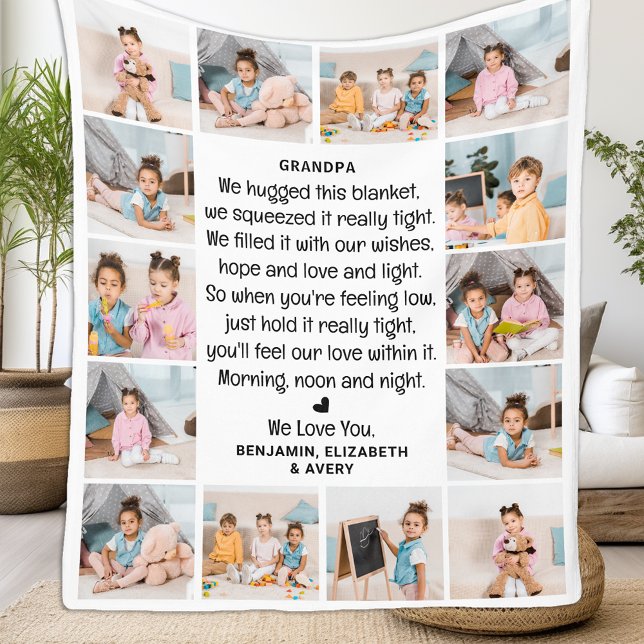 Couverture Polaire Grand-père moderne personnalisé multiphoto grands- (Créateur téléchargé)
