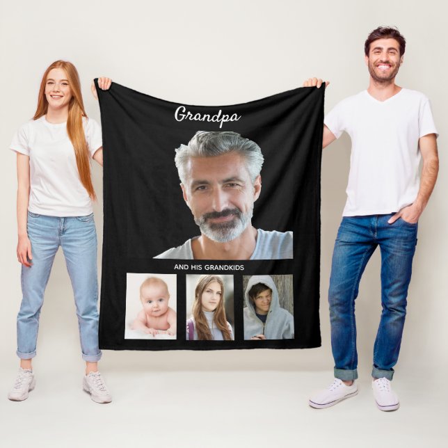 Couverture Polaire Grand-père petits-enfants noirs photo (En situation)