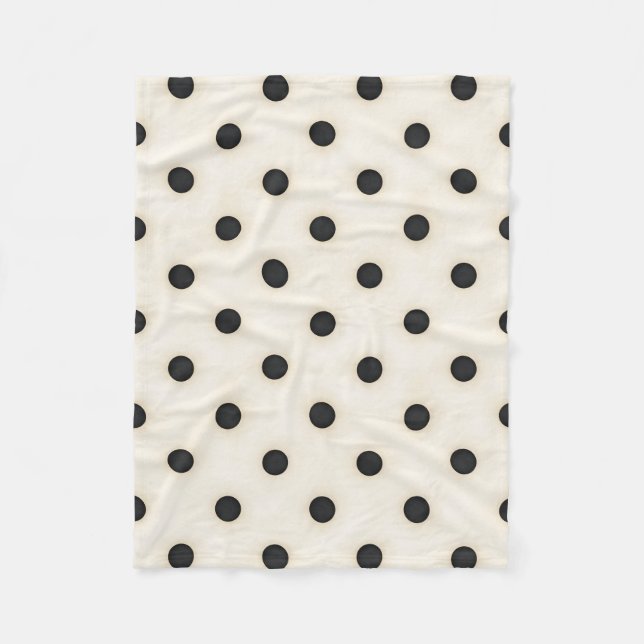 Couverture Polaire Grand Pois noir et blanc antique (Devant)