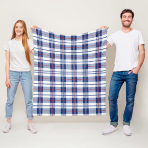 Couverture Polaire Grand, rouge, blanc et bleu