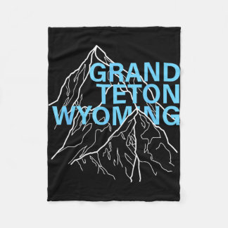 Couverture Polaire Grand teton mountain peaks wyoming minimalist line
