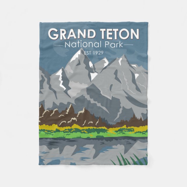 Couverture Polaire Grand Teton National Park Wyoming Vintage (Devant)