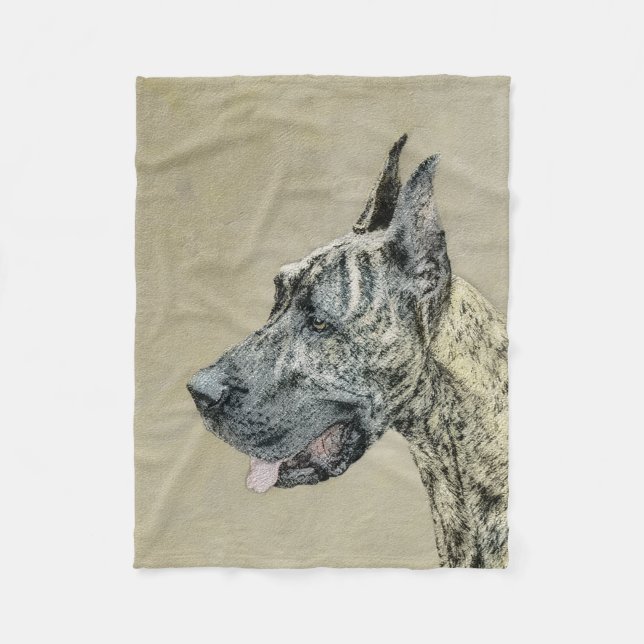 Couverture Polaire Grande Danse (Brindle) Peinture - Art Chien origin (Devant)
