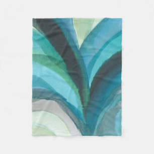 Couverture Polaire Grande feuille bleue I
