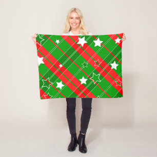 Couverture Polaire Grandes Et Lignes Rouge Et Vert