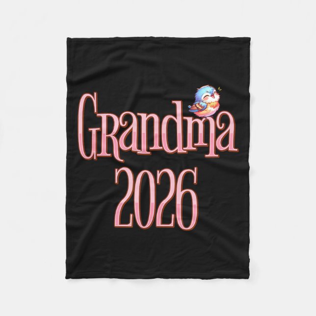Couverture Polaire Grandma 2026 Cute Bird New Grandma Pregnancy Revea (Devant)
