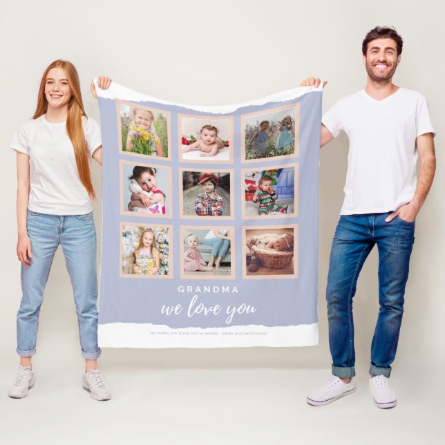 Couverture Polaire GRANDMA CADEAUX DE PHOTOS - Collage de photos Peti (En situation)