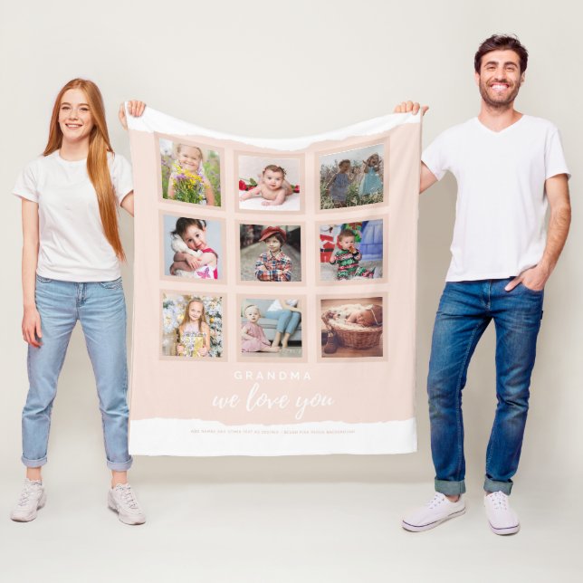Couverture Polaire GRANDMA CADEAUX DE PHOTOS - Collage de photos Peti (En situation)