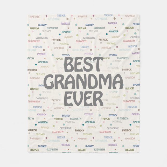Couverture Polaire Grandma Cadeaux Petits-Enfants 5-7 Noms (Devant)
