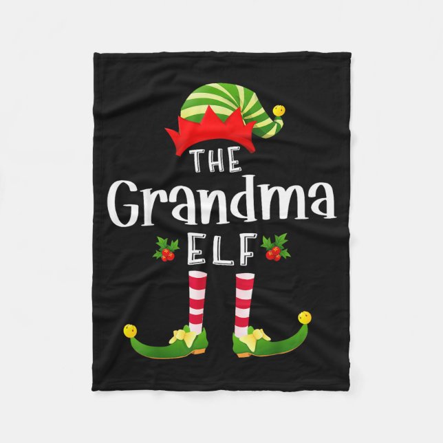 Couverture Polaire Grandma Christmas Elf Matching Pajama X-mas Party  (Devant)