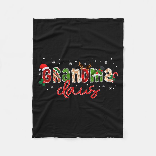 Couverture Polaire Grandma Claus Santa Claus Family Matching Christma (Devant)