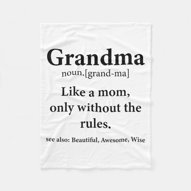 Couverture Polaire Grandma Definition Like Mom Without Rules Funny Gr (Devant)