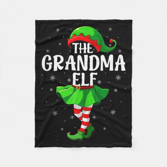 Couverture Polaire Grandma Elf Christmas Girls Women Elf Squad Xmas F (Devant)