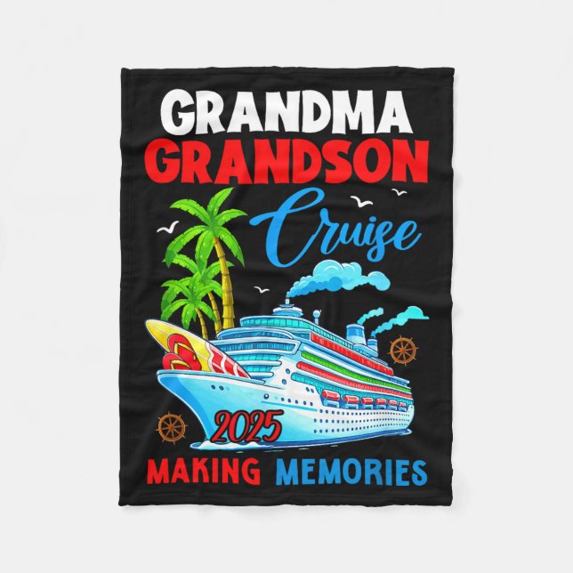 Couverture Polaire Grandma Grandson Cruise 2025 Memories Christmas Fa (Devant)