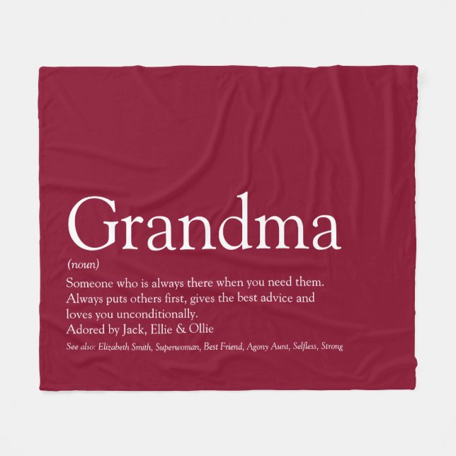 Couverture Polaire Grandma Granny Définition Bourgogne Moderne Amusem (Devant (Horizontal))