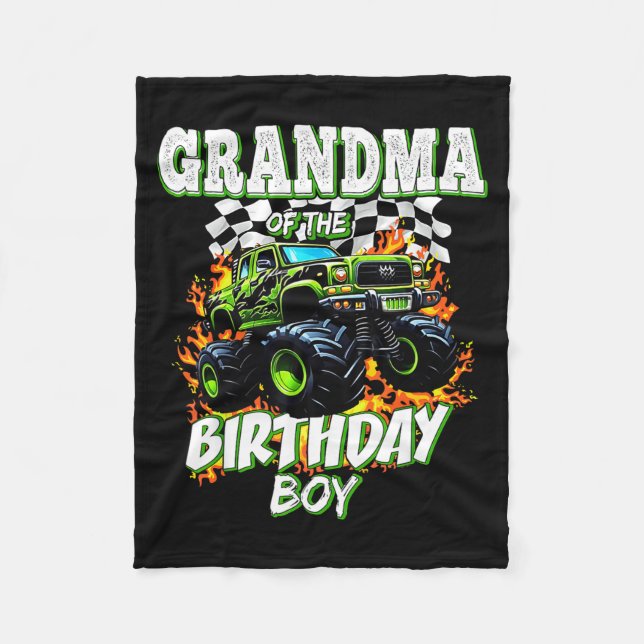 Couverture Polaire Grandma Of The Birthday Boy Monster Truck Birthday (Devant)