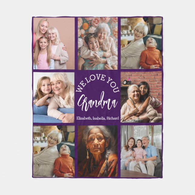 Couverture Polaire Grandma Photo Custom Throw with Grandkids (Devant)