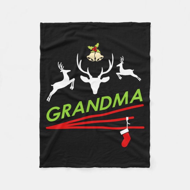Couverture Polaire Grandma Reindeer Hoof Prints Christmas  (Devant)