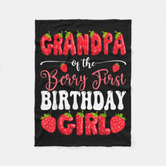 Couverture Polaire Grandpa of Berry First Birthday Girl Strawberry