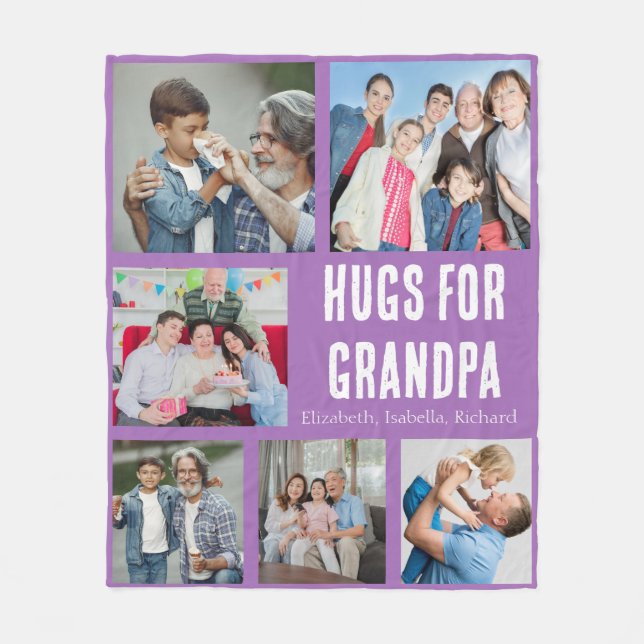 Couverture Polaire Grandpa Photo Custom Throw Keepsake Gift (Devant)